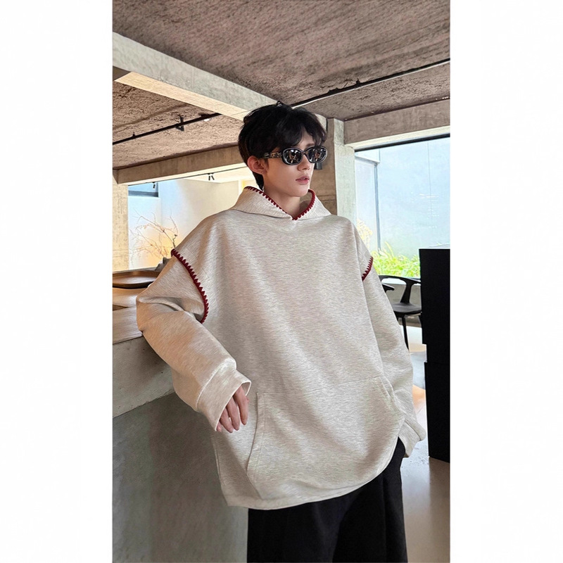 Plus Size Hooded Sweatshirt Spring & Fall K-Style New Shell Embroidered Wheat Ear Jacquard Large Size Men's Loose Couple Sweatshirt Plus Size Hooded Sweatshirt Spring & Fall K-Style New Shell Embroidered Wheat Ear Jacquard Large Size Men's Loose Couple Sweatshirt