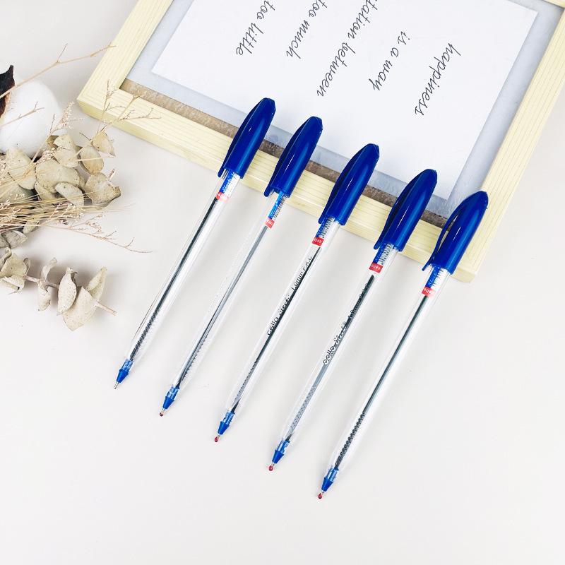 Pluma de plástico simple 1.0MM lápiz de bola varilla transparente intercambiable núcleo de lápiz de bola para niños estudiantes image 2