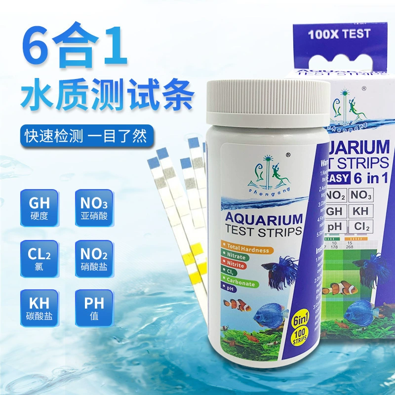 Аквариум воды тест воды бумага 6 в 1 быстрый тест PHметр KHHNO2NO3 нитрит CL2 хлор