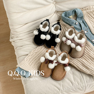 QQOͯЬ 2024�����¿�Ůͯѩ��ѥ�ӽq��ů��Ƥ��ͯѥ�ɐ�ë��ѥ��