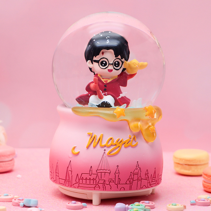 Romántico secreto bosque bola de cristal luminosa caja de música caballo blanco creativo decoración de escritorio de niña regalo de estudiante al por mayor