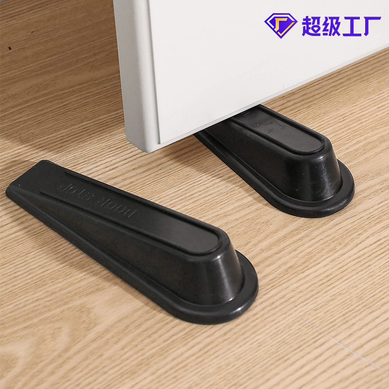 Tapón de puerta de goma a prueba de viento, puerta corrediza a mano, tarjeta de puerta doméstica, puerta de bloqueo, fijación segura, sin perforación, puerta de puerta de pared anticolisión