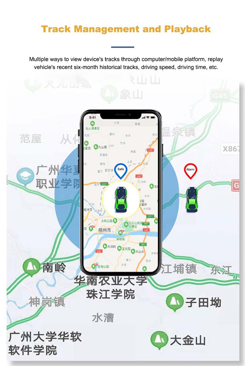 Tk918 2g Gps Locator Car Alarm Car Tracker 2W Mah Electric