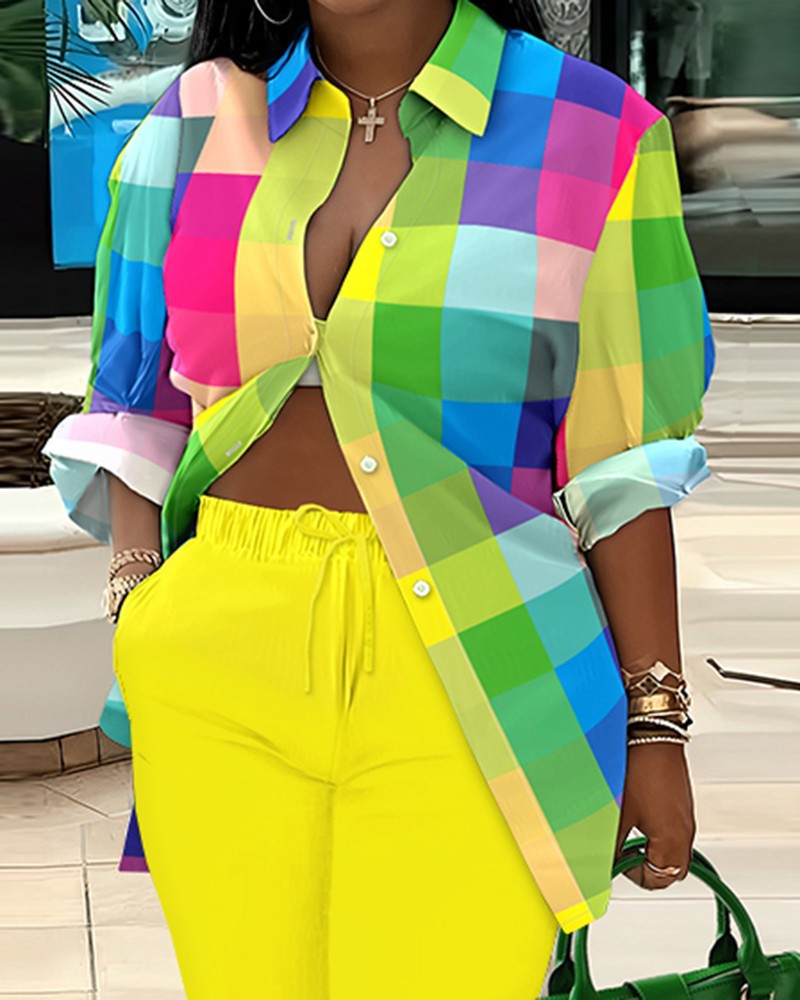 GraceChic GraceChic Cross-Border European And American Women's Clothing 2024 Autumn Winter New Sleeve Shirt Printed Long_voghion.com