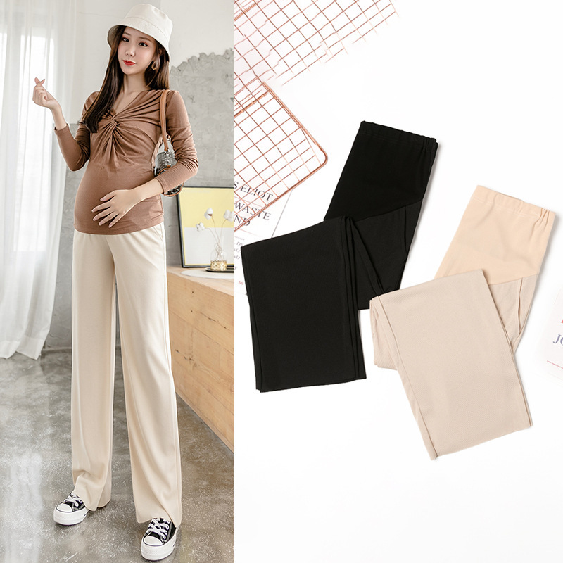 Pregnant Women's Wide Leg Pants Pregnant Women's Pants for Outer Wear Pregnant Loose Fashion Casual Spring and Summer Pregnant Women's Dress Plus Large Size Trendy Mom