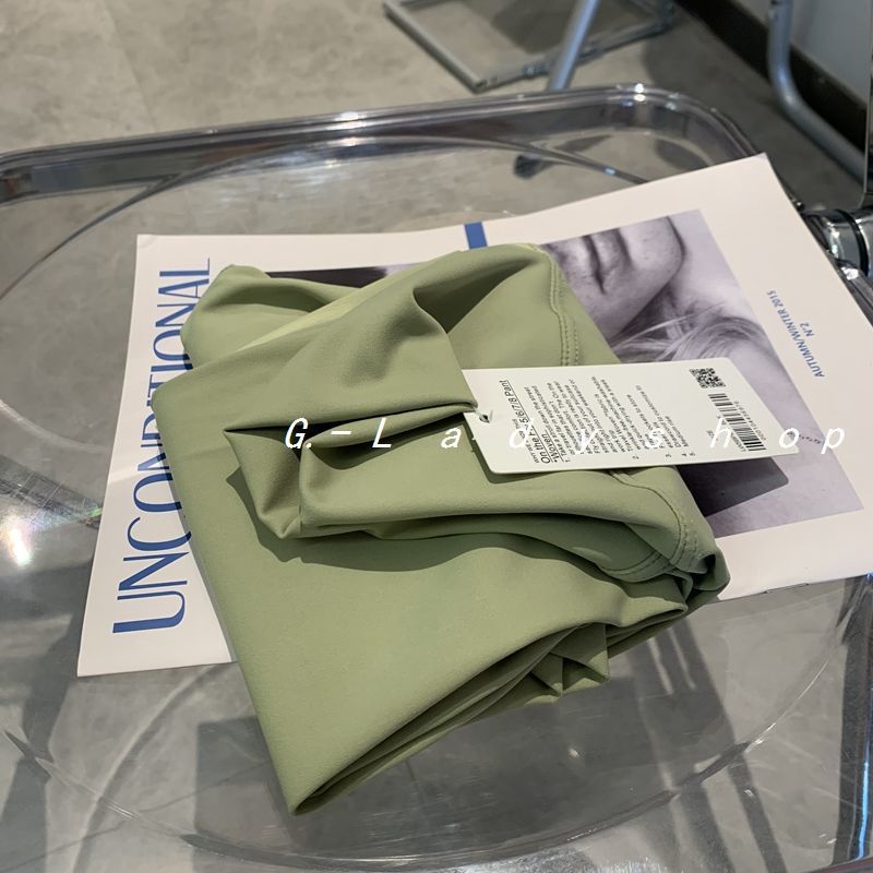 Lulu pantalones nude de color crema cintura alta Levantamiento de cadera sin vergüenza línea pantalones de yoga pantalones cortos de secado rápido