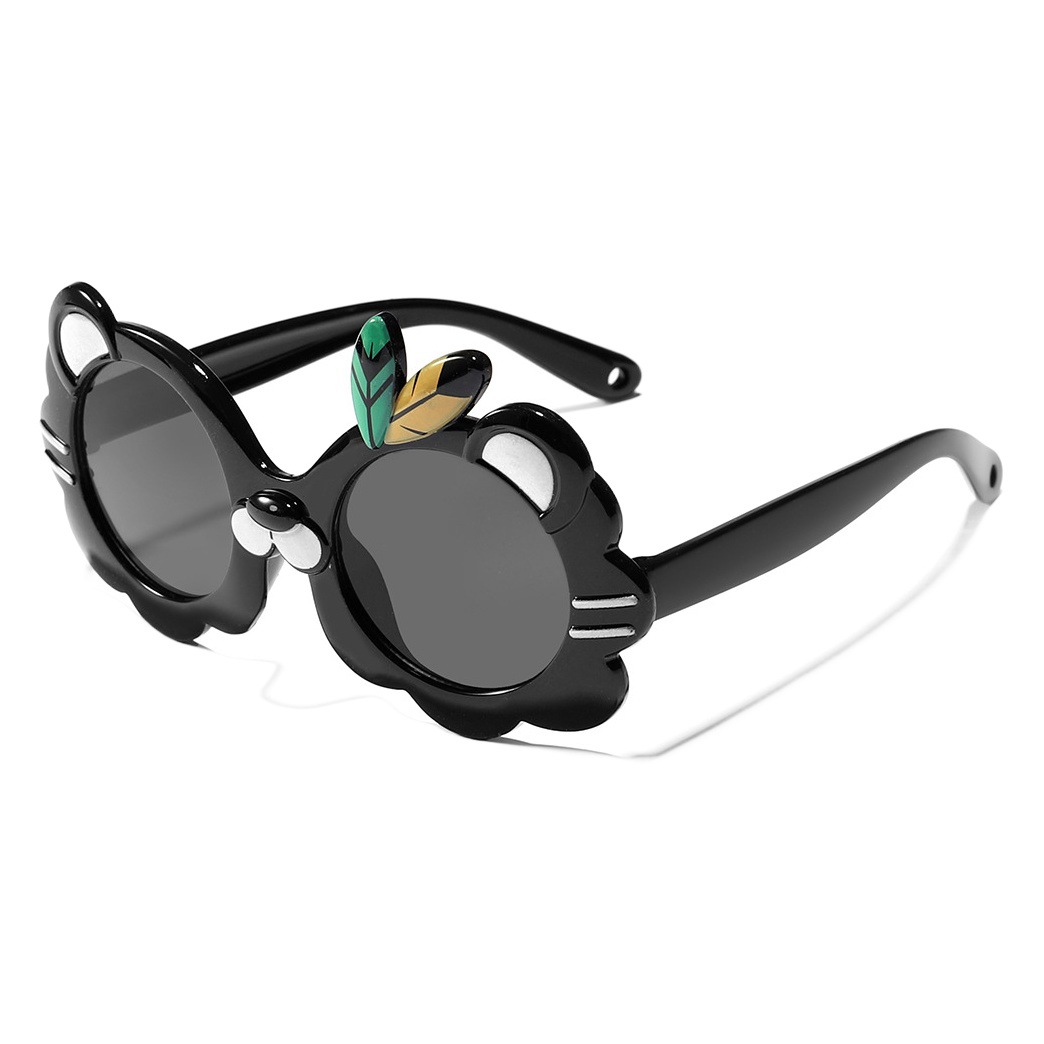 Niños y niñas gafas de sol bebé dibujos animados lindo León protección UV niños sol