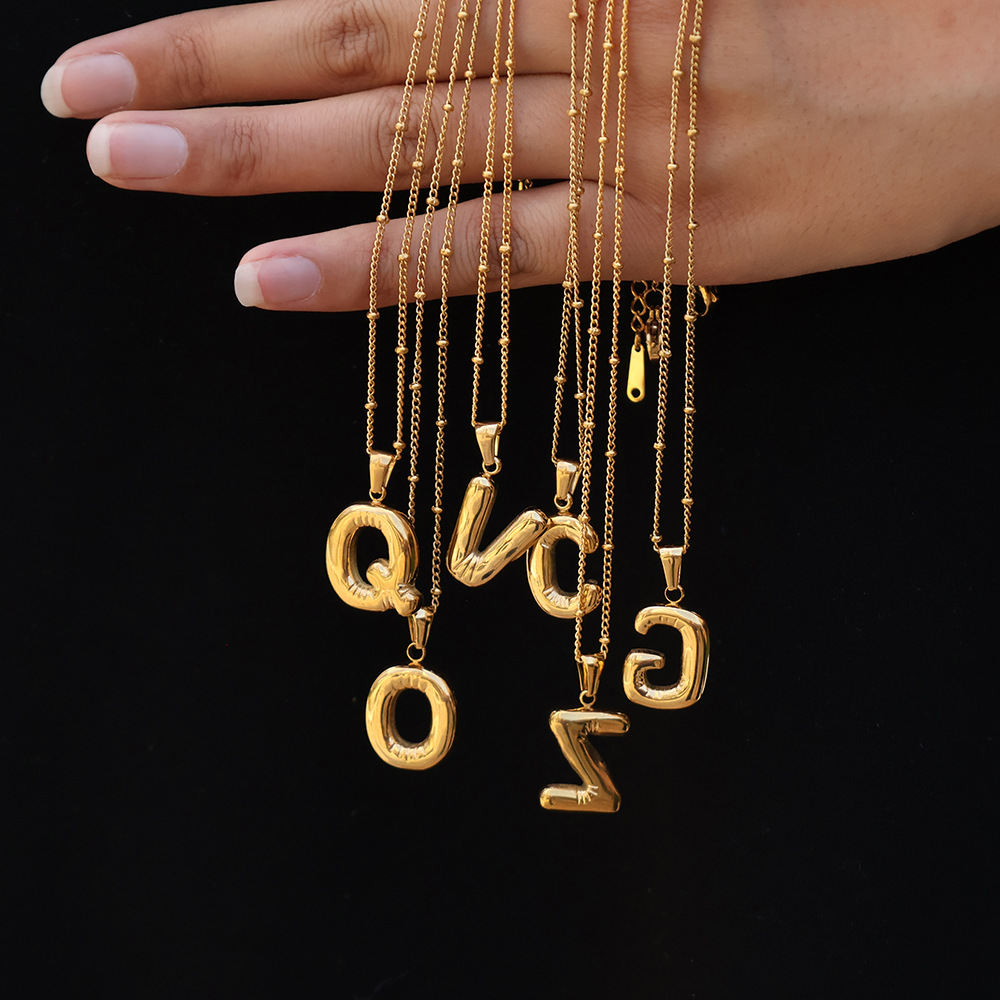 12g Weight Titanium Steel Pendant Material Pendant Necklace Classification Titanium Steel Chain Material cable chain Chain Type 1 Piece Quantity Daily Occasion Titanium Steel Material Letter Pattern All Seasons Season Women's Gender Plating Design Modern Style, Simple Style Style Wholesale Jewelry Modern Style Simple Style Letter Titanium Steel Plating Cable Chain Pendant Necklace 5