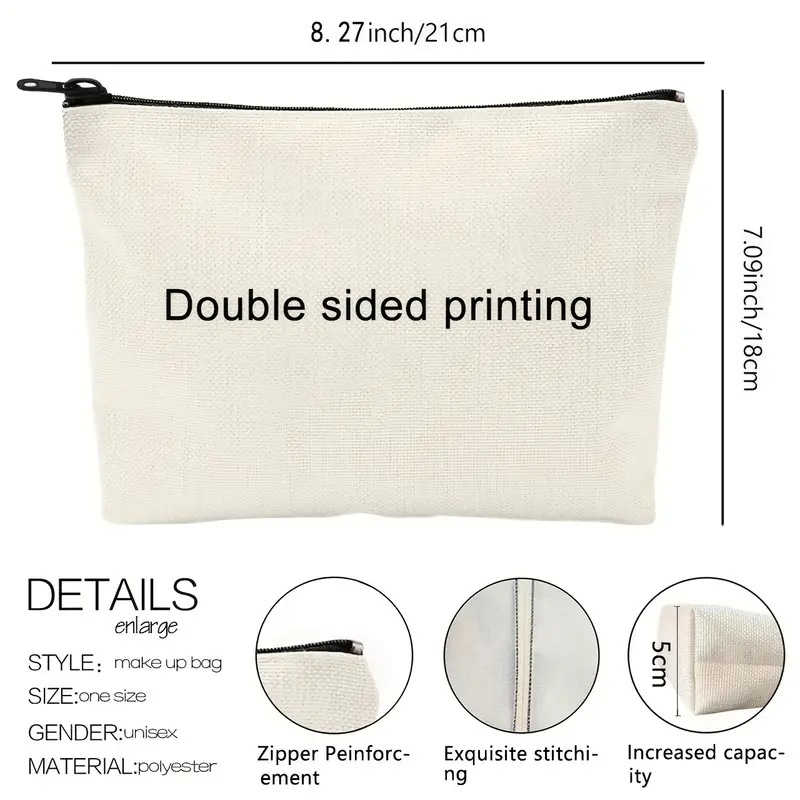 Transfronterizo Amazon Temu Venta caliente popular carta bolsa de cosméticos regalo bolsa de cremallera impermeable de lino bolsa de cosméticos regalo