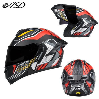 Motorcycle Safety Supplies – Helmet - mecha-black-red-3c-certified-class-a-black-tea-lens-free-hd-lens-m-suitable-for-head-circumference-57-58