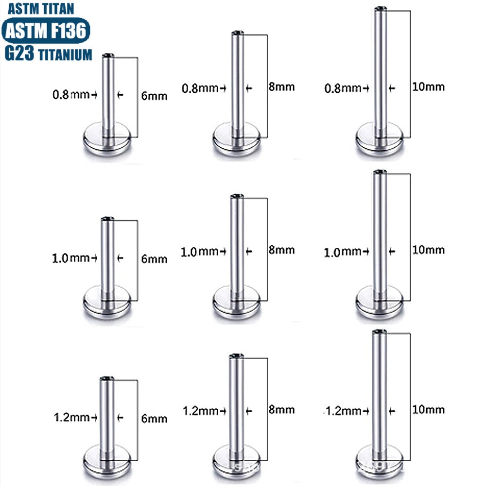 Pointed titanium steel lip stud product view