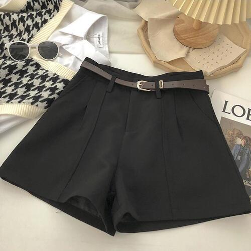 Women's casual shorts, summer new style, Korean fashion, slimming, elegant, high-waisted A-line wide-leg pants—versatile and easy to match.