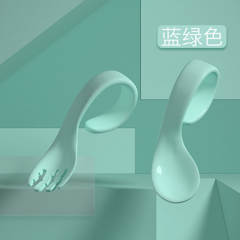 블루 그린-오른쪽 포크 오른쪽 숟가락