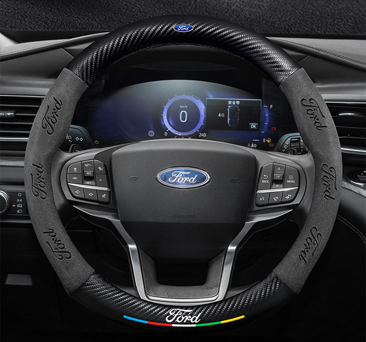 Carbon fiber steering wheel cover for new Mondeo, EVOS, Taurus, Ford Focus, and Explorer