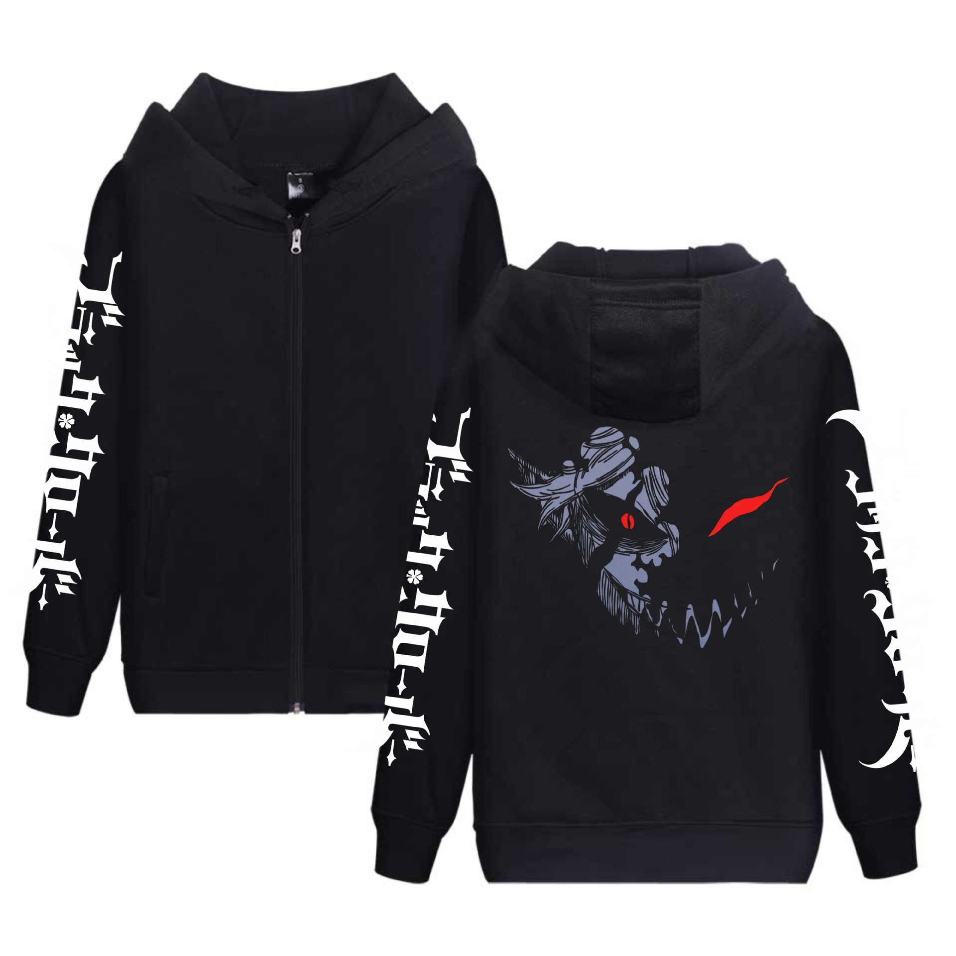 Amazon Black Clover Black Clover Suéter con cremallera transfronteriza sudadera con capucha y terciopelo