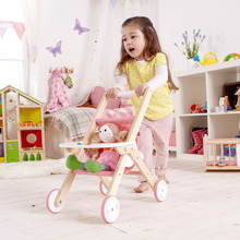 跨境Hape娃娃推车儿童仿真过家家玩具早教益智男孩女孩礼物3岁+