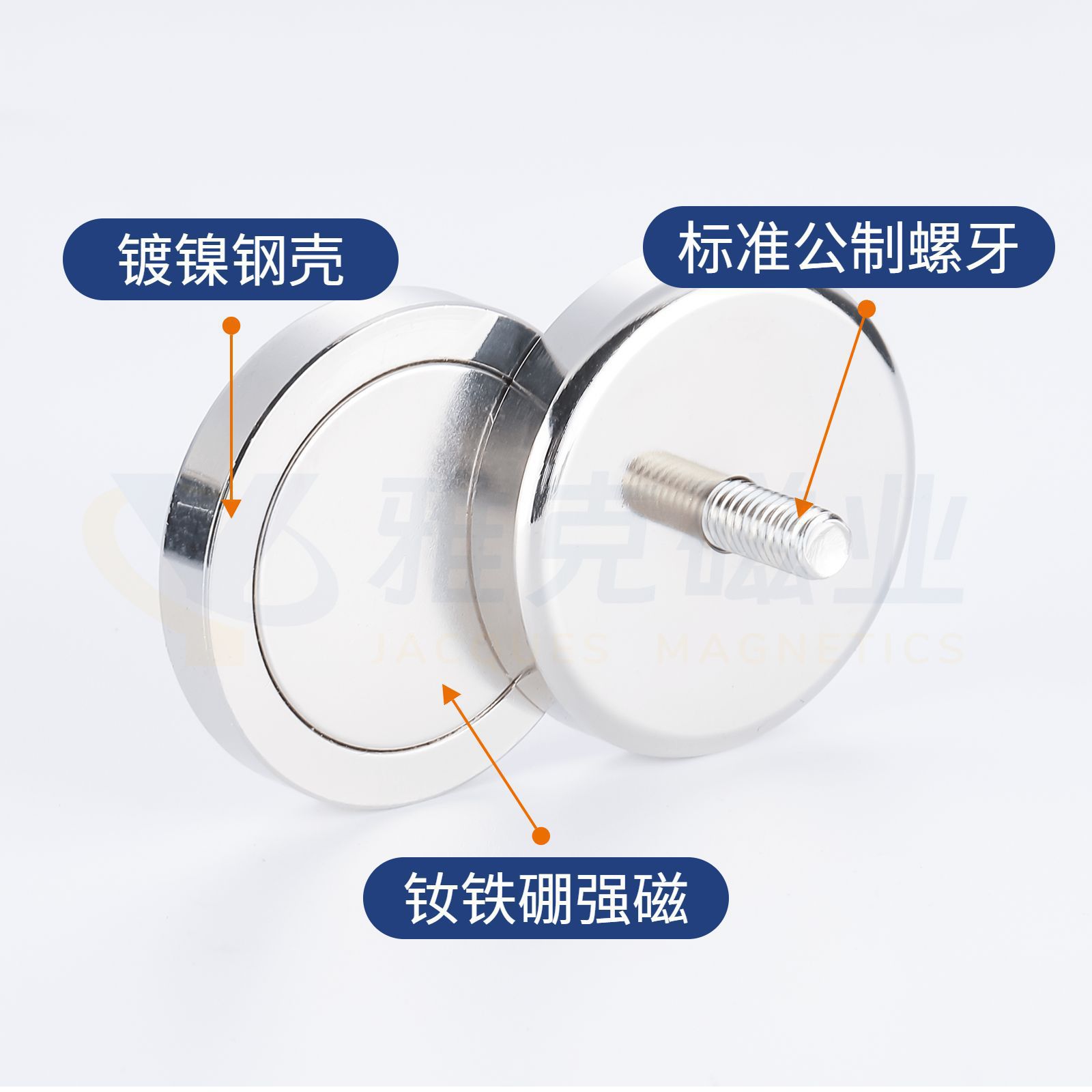 外螺杆螺丝吸铁石磁底座磁性吸盘支架磁铁摄像头led灯固定器