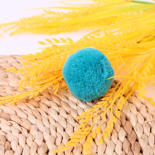 Amazon's new 4cm cashmere funny cat ball solid color fur ball Christmas clothing accessories pet cat toys