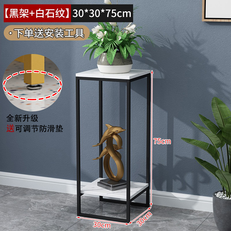 검정색 프레임 + 흰색 돌 패턴 30*30*75 두꺼운 프레임과 두꺼운 데스크탑