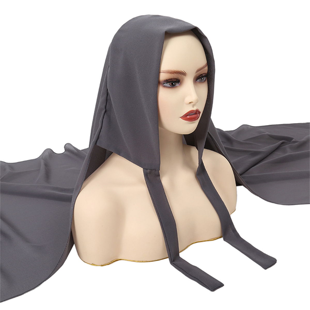 Einfarbiges Chiffonband für ein praktisches Kopftuch für Damen_voghion.com