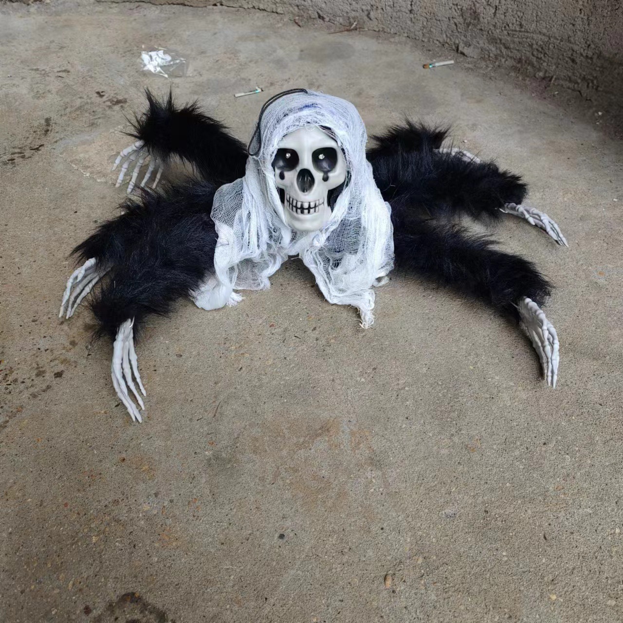 Halloween acústica luminosa araña horrores accesorios casa embrujada decoración calavera gaza colgar pelusa fantasma