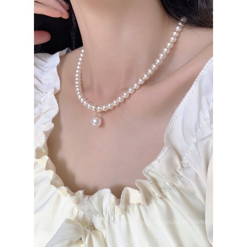 단일 6mm 진주 목걸이