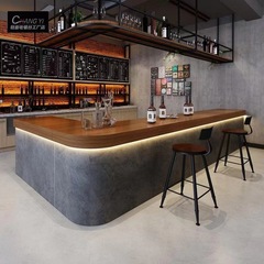 工業風セメント灰バーフロント受付テーブルカフェ飲食店レジレトロ塗装工芸バー