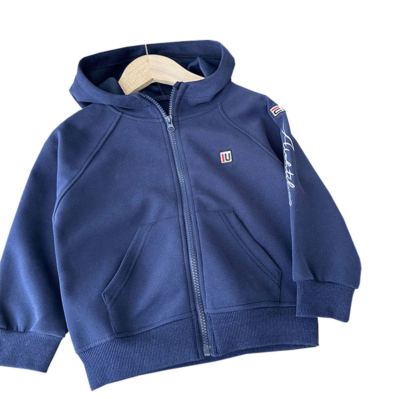 Children's autumn jacket, knitted sports hoody for boys with zipper, for teenagers, with a zipper 5