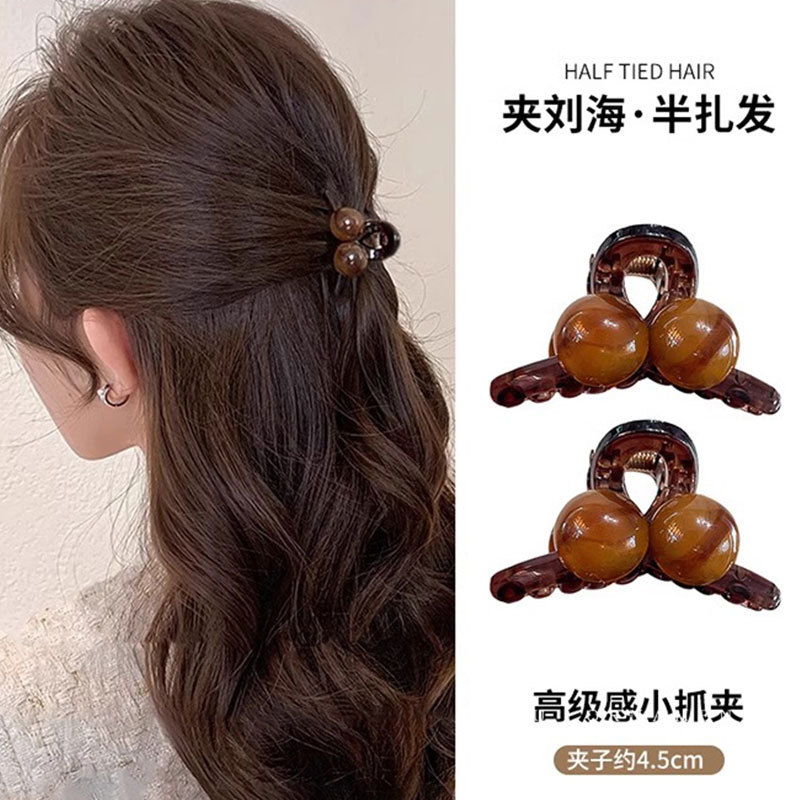 Clip de agarre para mujeres 2025 nuevo clip de cabello de alta gama medio cabello delicado clip de cabello de cabeza pequeña cabeza pequeña talla negra pequeña