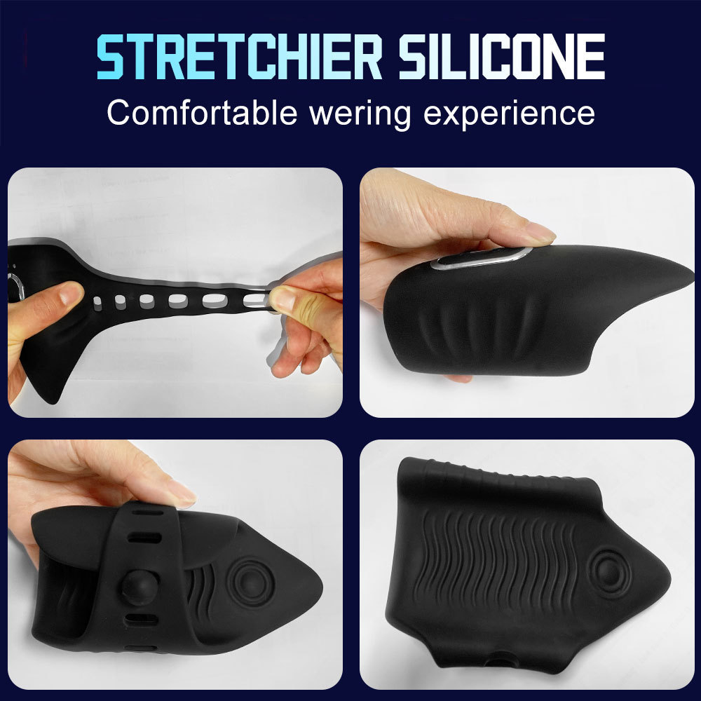 Wearable Vibrating Penis Trainer, Silicone Electric Stimulation Device, Black — detail image 5