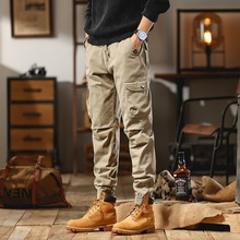 秋冬美式工装裤男士cargo休闲裤机能风多袋束脚系带运动长裤