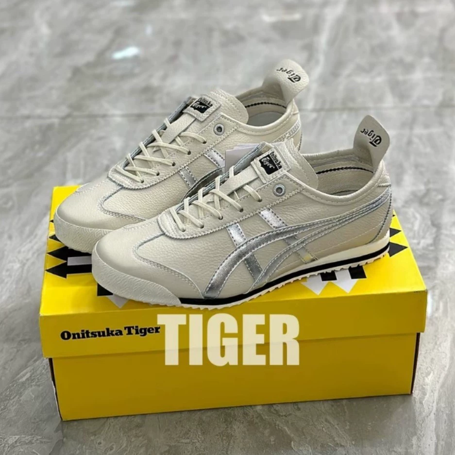 Tige Onitsuka Tiger Mexico66Sd Trendyy Fashion Metallic Color Low-Top Life Casual Shoes Men's Men's Women's Gray