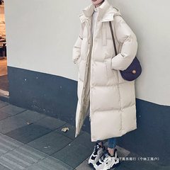 2025年新款，冬棉服女中长款过膝加厚棉衣宽松面包服连帽保暖外