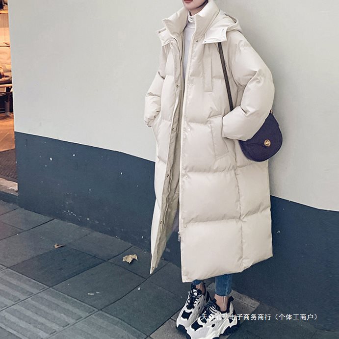 2025年新款，冬棉服女中长款过膝加厚棉衣宽松面包服连帽保暖外|undefined