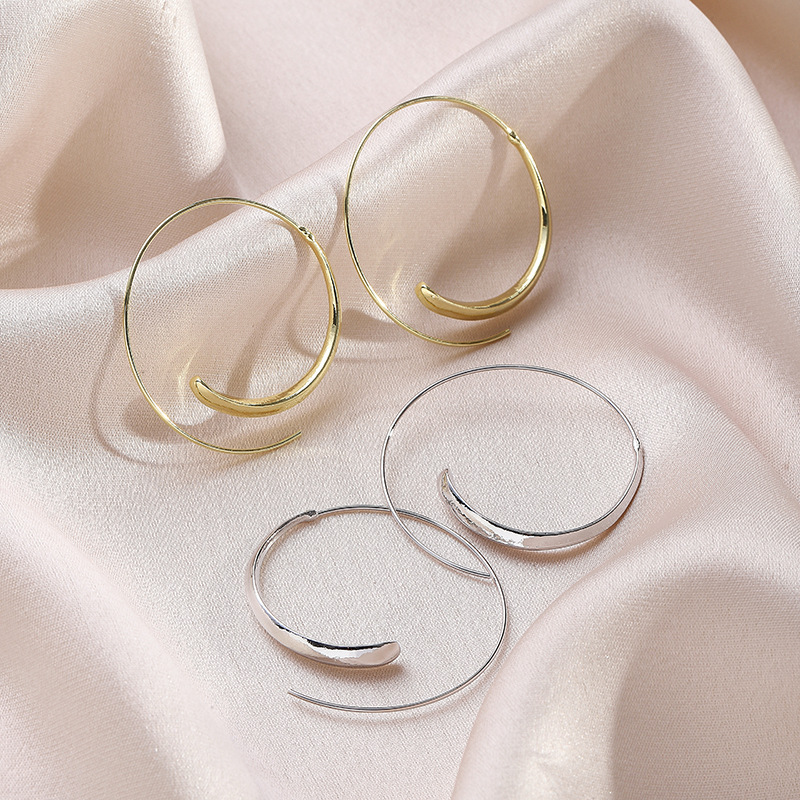 Hoop Earrings Classification 1 Pair Simple Style Solid Color Plating Alloy Hoop Earrings