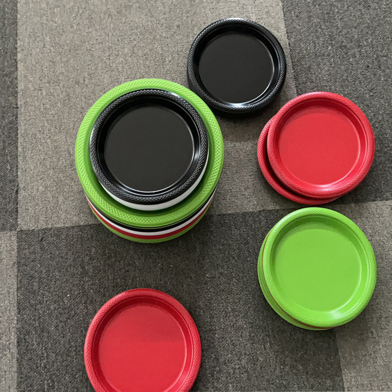 Disposable plastic plate outdoor barbecue plate 6 7 9 10 inch fruit plate round dish tableware wholesale Disposable plastic plate outdoor barbecue plate 6 7 9 10 inch fruit plate round dish tableware wholesale