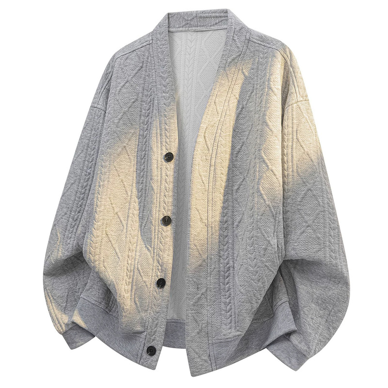 French-style artistic jacquard knit sweater, plus-size men's autumn and winter cardigan jacket French-style artistic jacquard knit sweater, plus-size men's autumn and winter cardigan jacket
