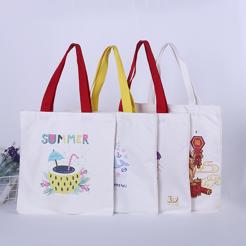 学生培训班创意帆布袋加印logo礼品文艺帆布包 无底无侧手提袋