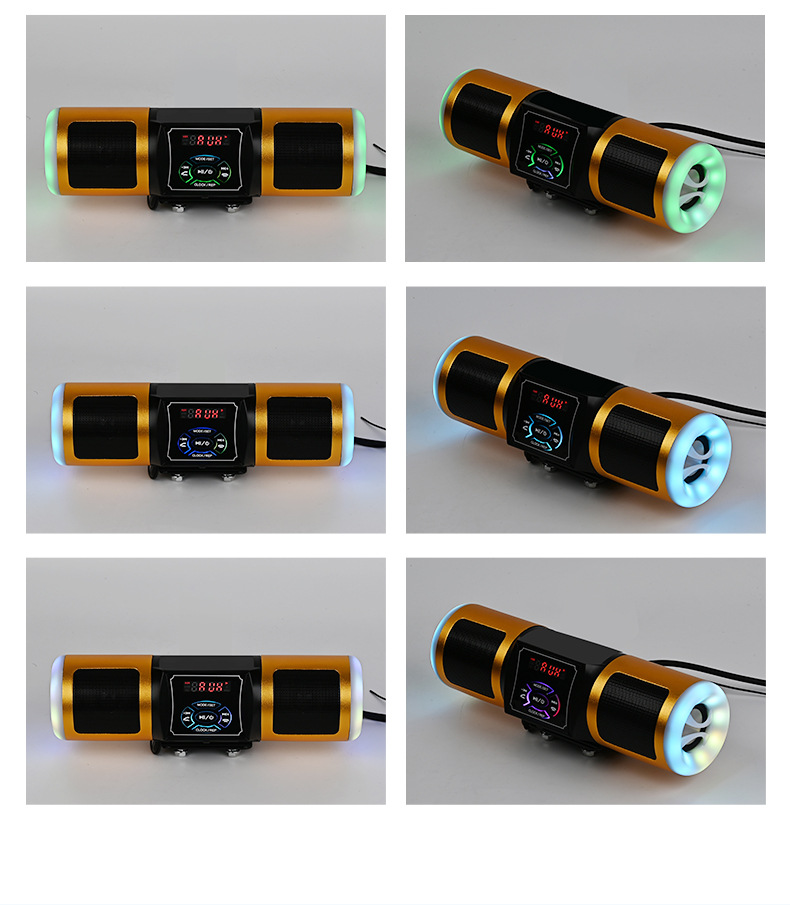 Motorcycle Audio Aluminum Alloy Led Digital Display Bluetooth Mp3 Audio Mobile Phone App Control