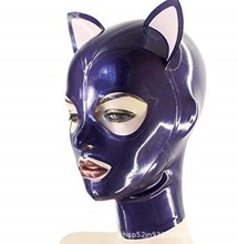 乳膠衣動物面具 乳膠頭套 貓女郎美女頭套 開眼鼻頭套