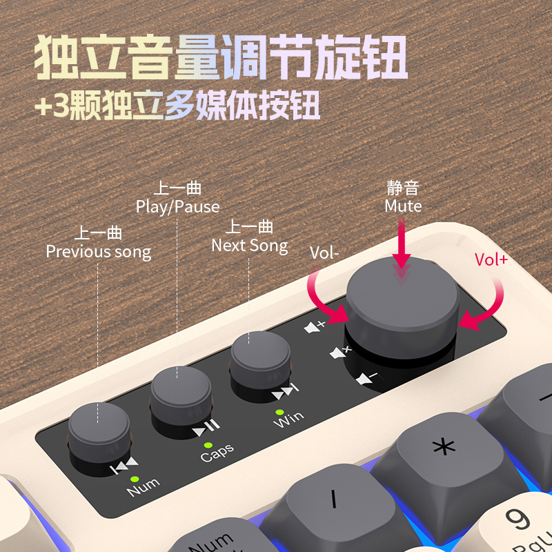 RAIKU雷魁K98/T98客制化游戏键盘鼠标套装三拼色有线发光台式98键|undefined