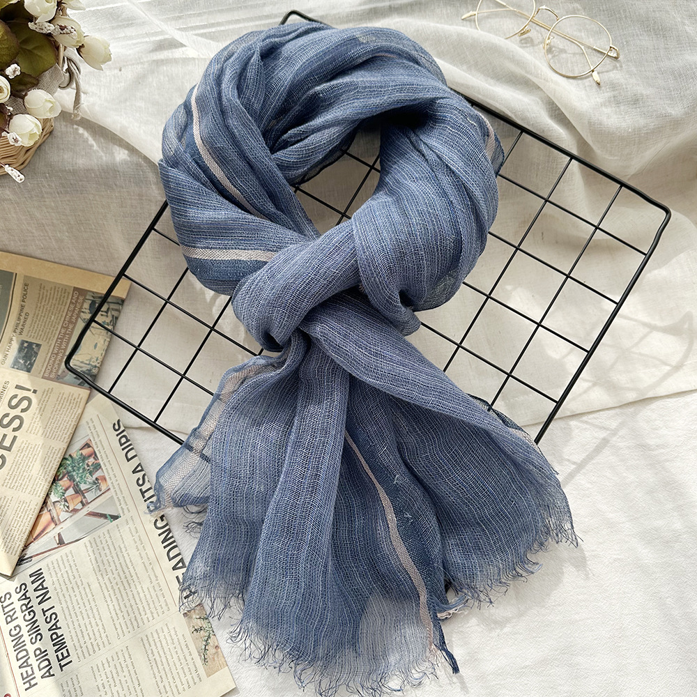 Striped denim blue