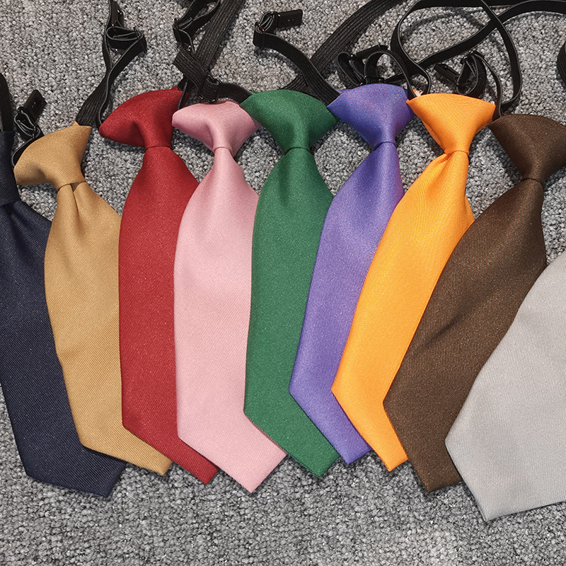 Kindergarten Children's Tie Student Solid Color Lazy No Hit Ins Girls Super Short Mini Shirt Uniform Accessories