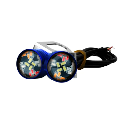 Car, Motorcycle, Electric Vehicle, Eagle Eye Light, Colorful Light, 12V Motorcycle Flash Light, Brake Light, Mirror Light, Warning Light (License plate lamp) - colorful-mirror-light-flash-blue-shell-2-piecesset
