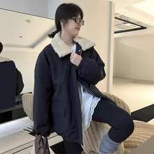 休闲中长款冲锋衣羽绒棉服女2024冬新款韩版宽松高级感小个子外套