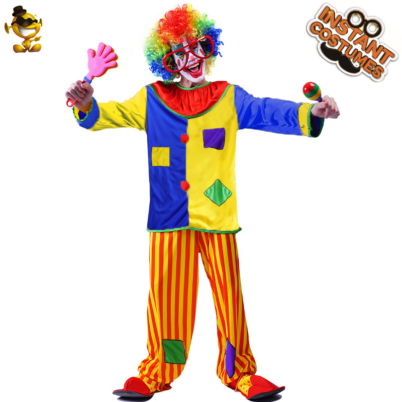 Los hombres adultos parche divertido payaso ropa de fiesta Halloween traje la etapa COS distribución al por mayor