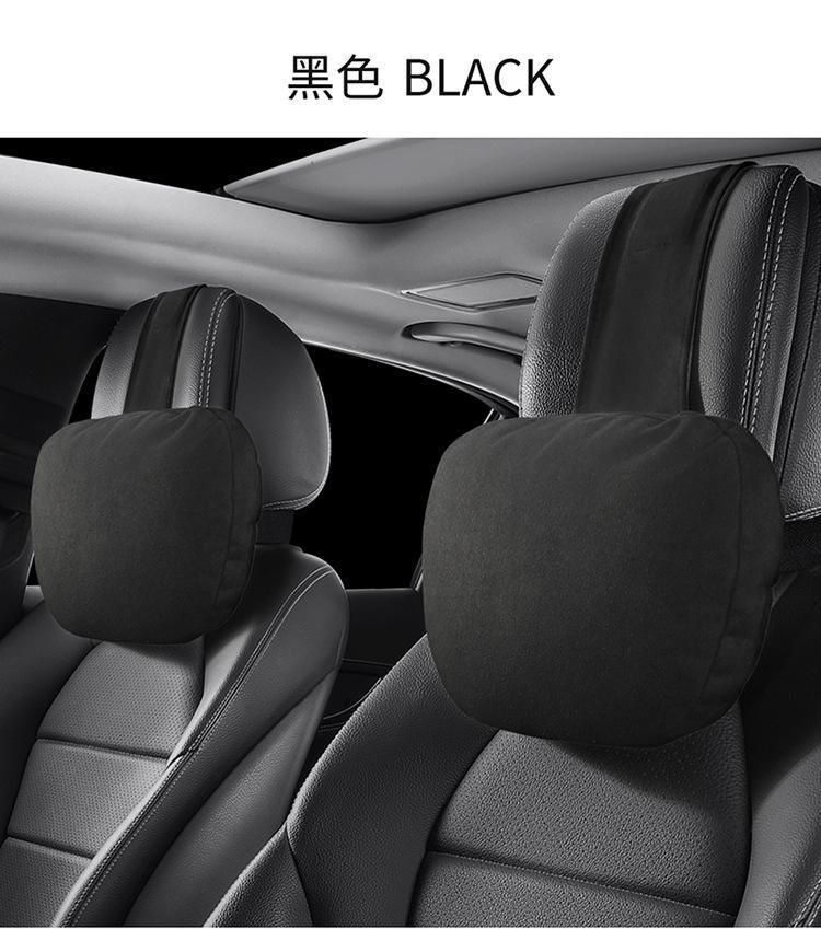 Universal Car-Grade Comfortable Lumbar Support Suede Headrest Neck Pillow Lumbar Cushion Head and Waist Protector Car Lumbar Pillow