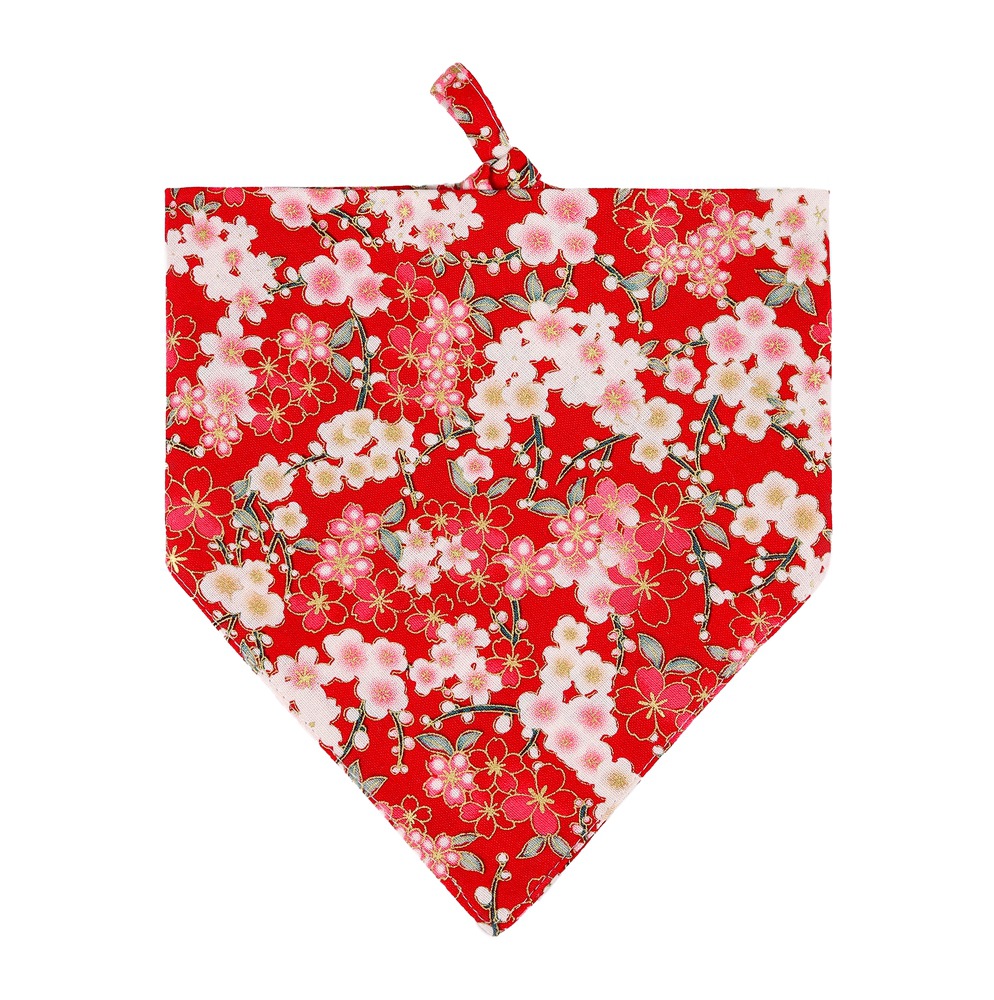 TANPOPO fabricante en stock nuevo estilo japonés estilo triángulo de algodón toalla mascota saliva toalla perro impreso bufanda accesorios