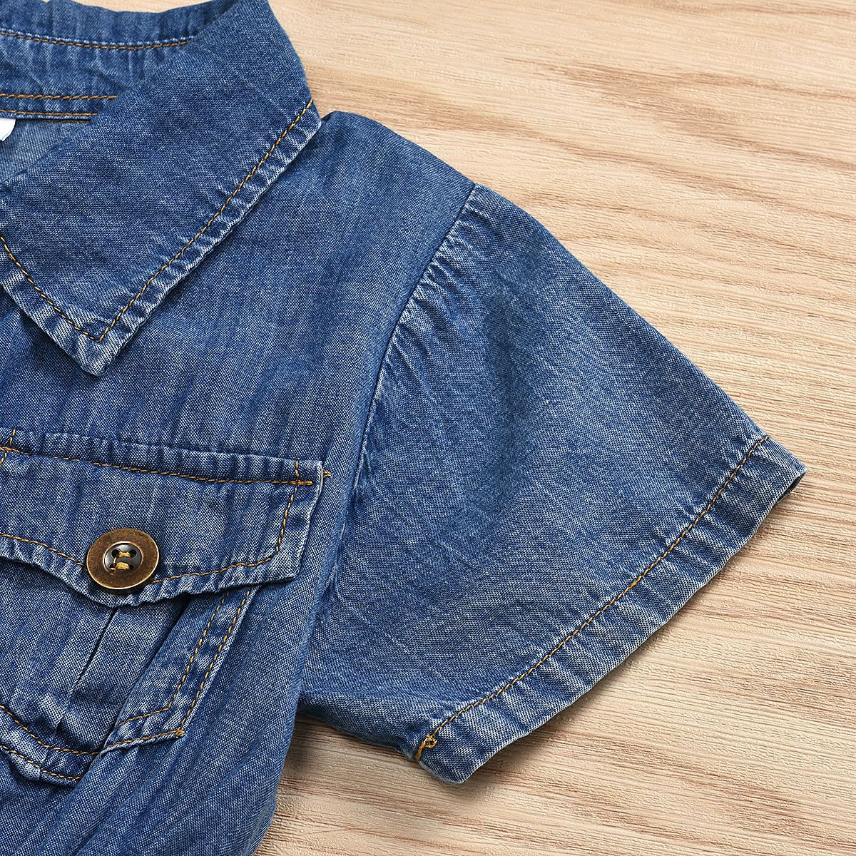 Cute denim romper on a girl