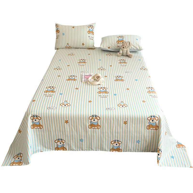 Sábanas de dibujos animados de algodón puro 1 pieza engrosada 100 dormitorio de algodón 1 edredón doble individual funda de almohada de tres piezas 2025 nuevo 3
